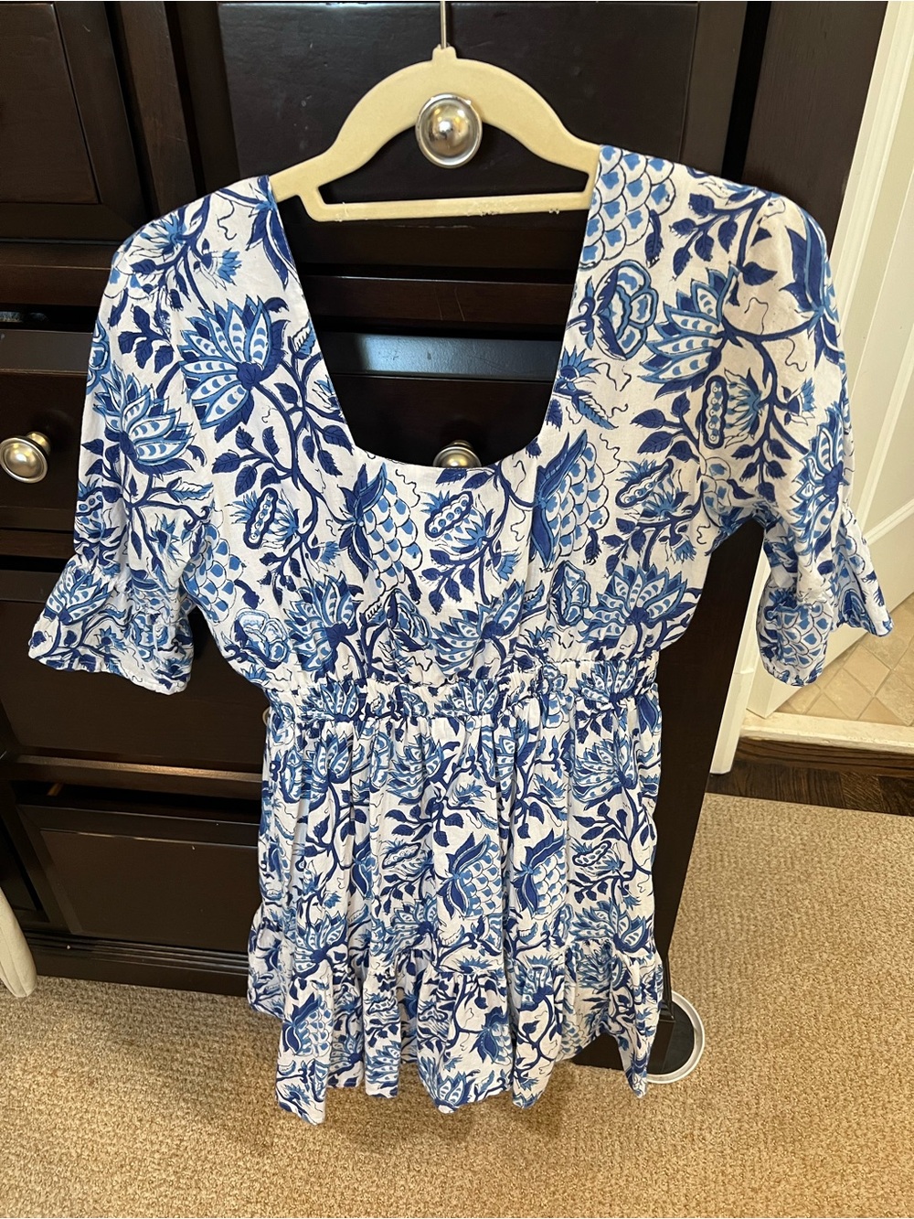 Blue Floral Mini Dress - Women